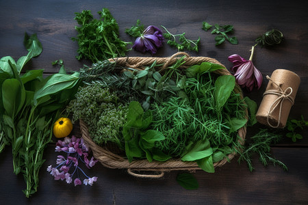 满满一落草本植物图片