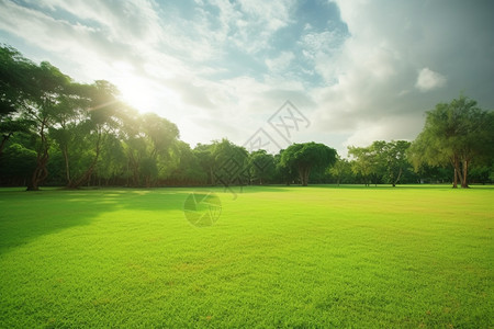 绿色的大草坪图片