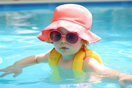 学习游泳的小女孩图片