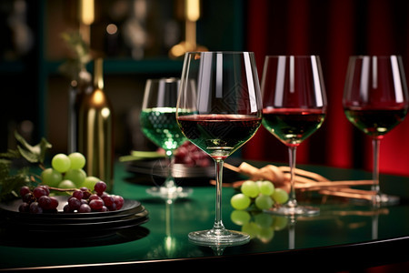 高脚杯中的葡萄酒图片