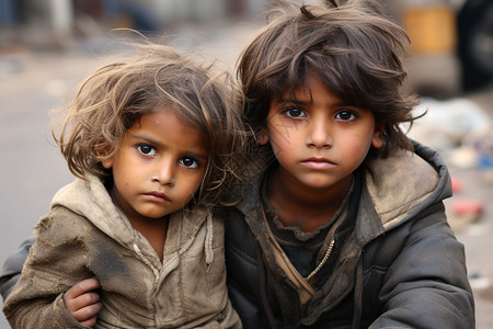 战乱中可怜无助的孤儿图片