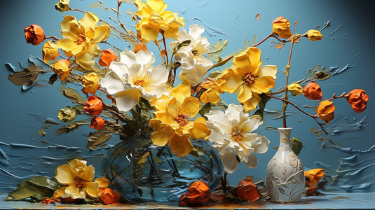 玻璃瓶里的立体花朵图片