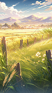 广阔美好的大草原背景图片