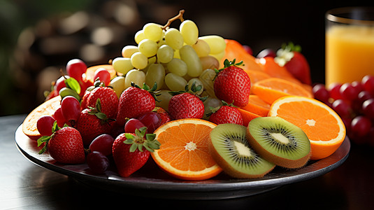营养的水果拼盘高清图片
