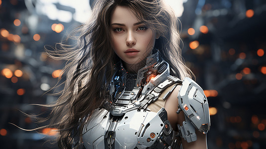 未来科技风格女战士图片