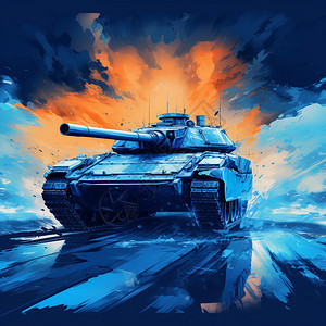 坦克绘画的艺术风格背景图片
