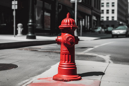 街道上紧急响应的消防栓图片