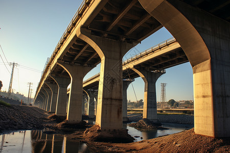河道上的高架桥图片