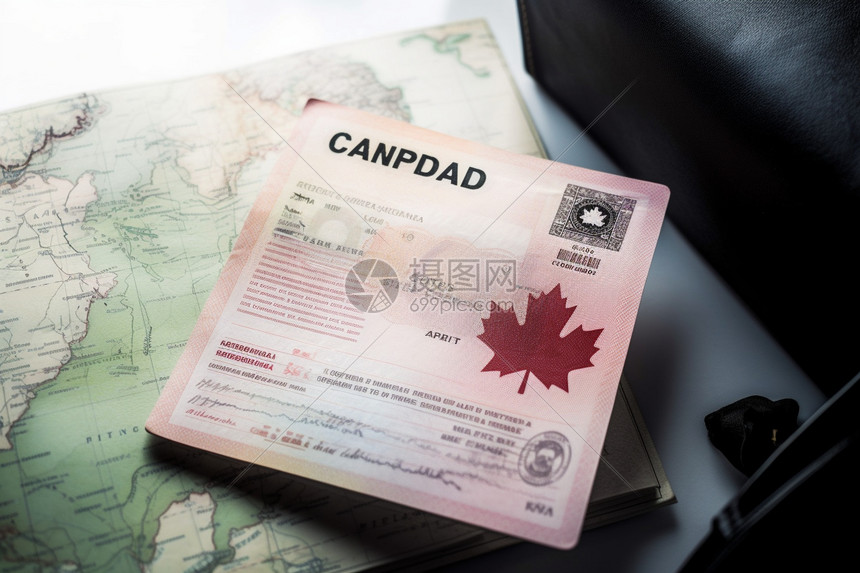 加盖护照的加拿大工作签证图片
