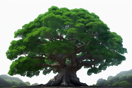 长寿的老绿树背景图片