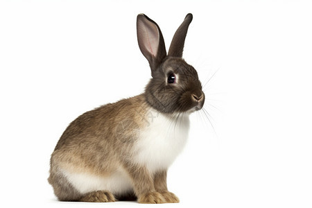 白色背景上的兔子背景图片