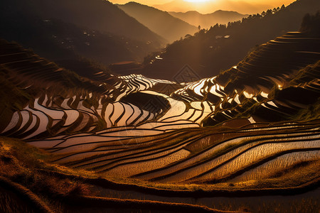 水稻风景名胜高清图片