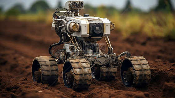 田地里的智能机器人图片