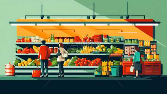 购物超市内的消费者图片