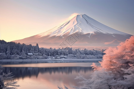 美丽的火山景观背景图片