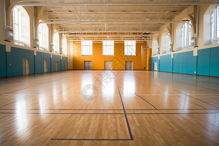 体育馆篮球地板高清图片