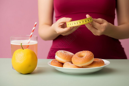 女人健康饮食管理背景图片