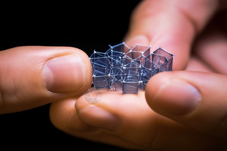 石墨烯晶体模型背景图片