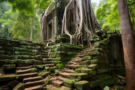 传统佛教建筑废墟景观图片