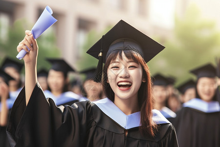 展望未来的大学毕业生背景图片