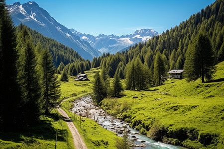 空气清新的瑞士公园背景图片