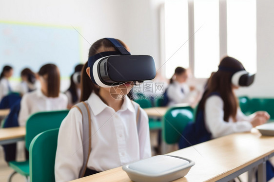 虚拟现实学习的青少年图片