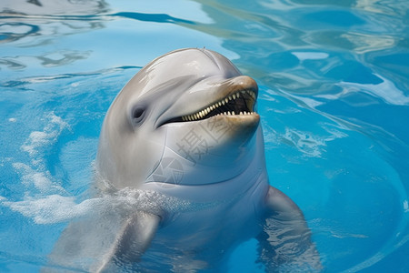 海洋馆中可爱的海豚图片