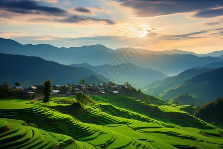 阳朔梯田的美丽景观图片