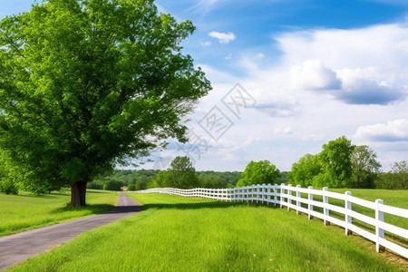 绿草如茵的放牧场背景图片
