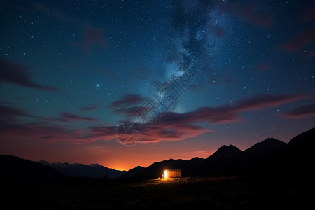 夏季星空的美丽景观图片