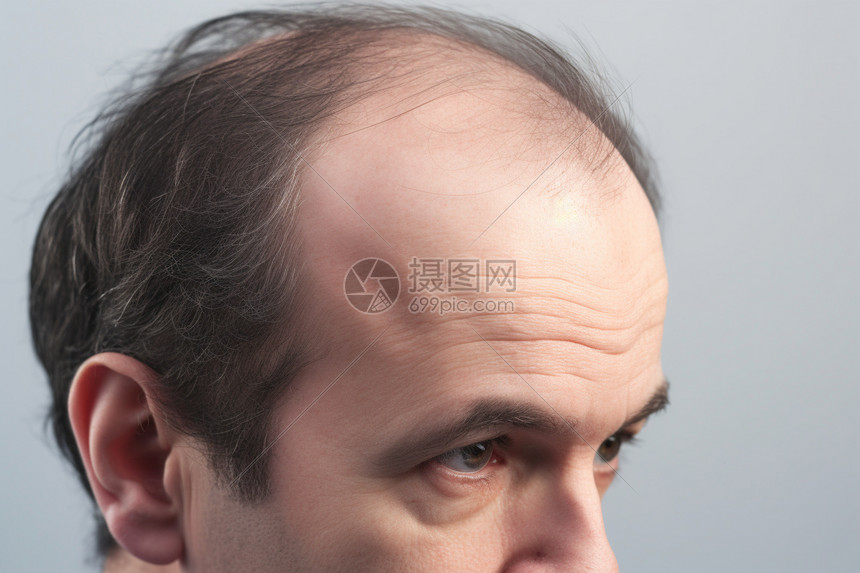 头发秃发脱发中年男人图片