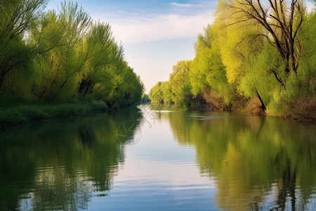 水波纹线条心旷神怡的美景背景