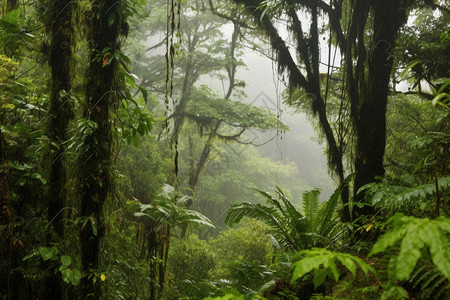 森林雨地带地区森林的自然景观背景