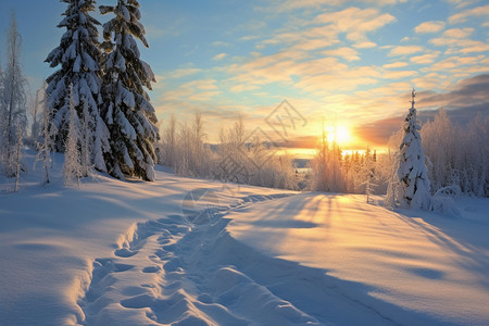 冬季森林的景观图片