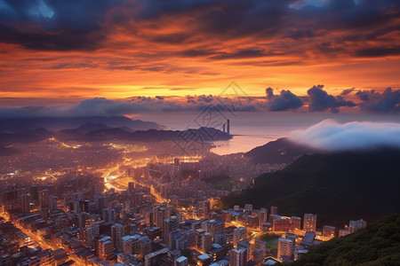 夜景房屋自然风光图片