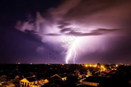 天空中的雷鸣电闪现象图片