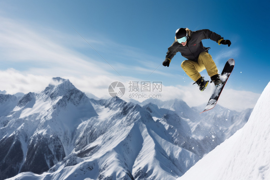冬天户外滑雪运动图片