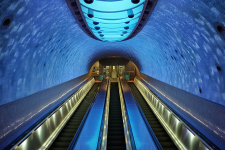地下地铁的自动扶梯图片