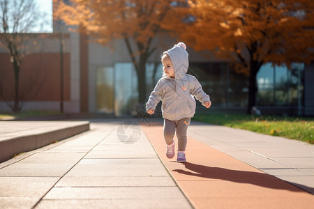 阳光下可爱的小女孩背景图片