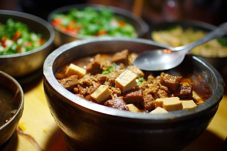 豆腐牛肉盖饭图片