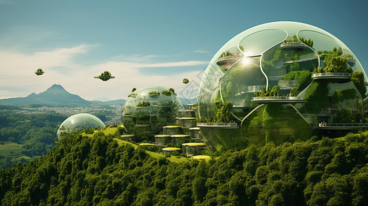 可持续发展绿色新能源未来城市设计图片