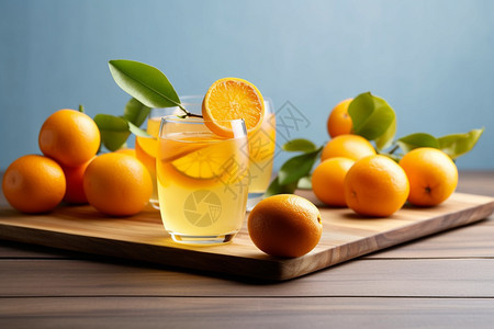 夏日新鲜的橙汁图片