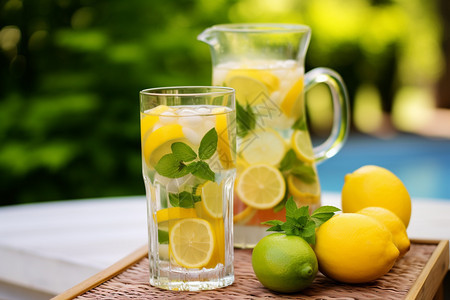 夏季冰凉的柠檬汁图片