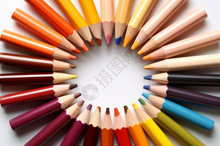 彩色铅笔绘图环装排列的彩色铅笔背景
