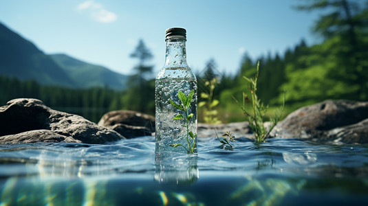 水里的石头纯天然的河水设计图片