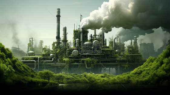 节能地坛排放工厂概念图图片