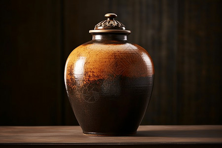 古代的陶瓷罐背景图片