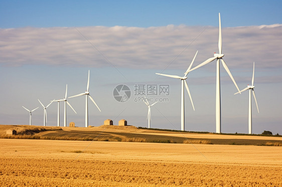 户外风能发电风车图片