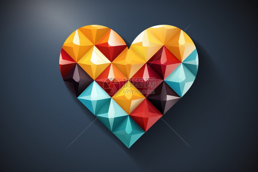 色彩缤纷的心型图案插画图片下载-正版图片600342981-摄图网