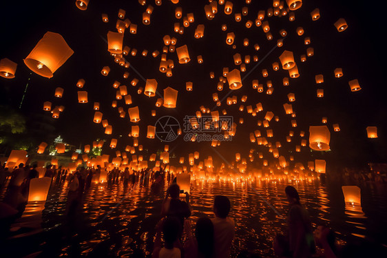 庆祝孔明灯图片